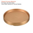 thumbnail image 3 of Uxcell 5" Ceramic Round Planter Saucer Flower Pot Drip Tray Coaster, Gold 2 Pack, 3 of 6