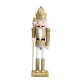 thumbnail image 4 of Lipstore Christmas Nutcracker Figures Wooden Nutcracker Photo Props Xmas Nutcracker Nutcracker Soldier Figure Decor for Shelves Tables Gold, 4 of 8