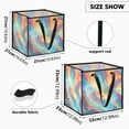 thumbnail image 3 of Home Organizer Foldable Fabric Storage Bin With Handle Holographic Rainbow, 3 of 7