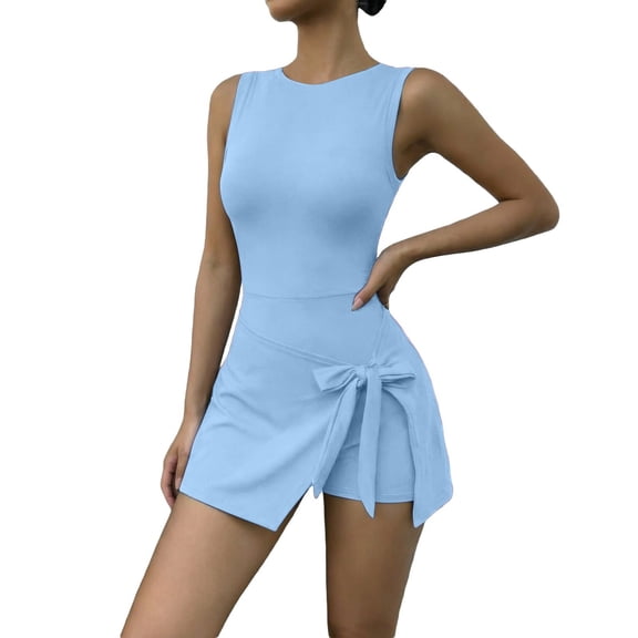 ZHOGXU Seam Detail Tennis Dress For Women Athletic Yoga With Built In Shorts Sleeveless Dresses Trendy,Outdoor