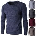 thumbnail image 4 of CEHVOM Autumn Men's Round Neck Sweater Solid Color Thick Line Thick Warm Sweater, 4 of 4