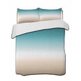 thumbnail image 2 of Teal Beige Ombre Cream Twin Size Down Alternative Comforter,Lightweight Comforter Quilt Bedding Set with Pillow Shams Modern Turquoise Abstract Art Aesthetics Bed Comforter Duvet Insert 68"x86", 2 of 7