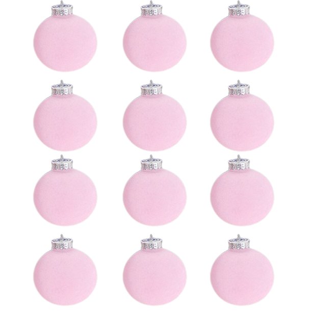 12 Pcs Velvet Christmas Balls Flocked Christmas Tree Ball Ornaments Plastic Balls Xmas Decorative Hanging Ornaments Christmas Tree Decoration 3.14 Inch