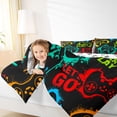 thumbnail image 4 of Homewish Gamepad Controller Queen Comforter Set,Colorful Splash Ink Bedding Sets,Green Red Black Bedding Comforter Set For Teens,Ultra Soft Home Decor Reversible,3pcs, 4 of 8