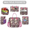 thumbnail image 4 of Sac à Lunch Isolé Imprimé Floral Abstrait, Grande Boîte à Lunch Réutilisable, Sac à Lunch Adulte à Double Compartiment, Sac à Lunch Étanche, Sac Isotherme Pliable, 4 of 6