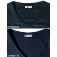 thumbnail image 4 of H2H Women's Cotton-Blend Crew-Neck Staple Top with Long Sleeves NAVY US M/Asia M (CWTTL0250), 4 of 6