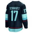 thumbnail image 3 of Men's Fanatics Jaden Schwartz Navy Seattle Kraken Home Breakaway Player Jersey, 3 of 3