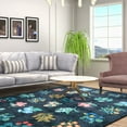 thumbnail image 4 of GUUCHA Floral Area Rug for Bedroom Soft Rugs Non Slip Carpet Vintage Rug,6'x9',Blue/H04, 4 of 8