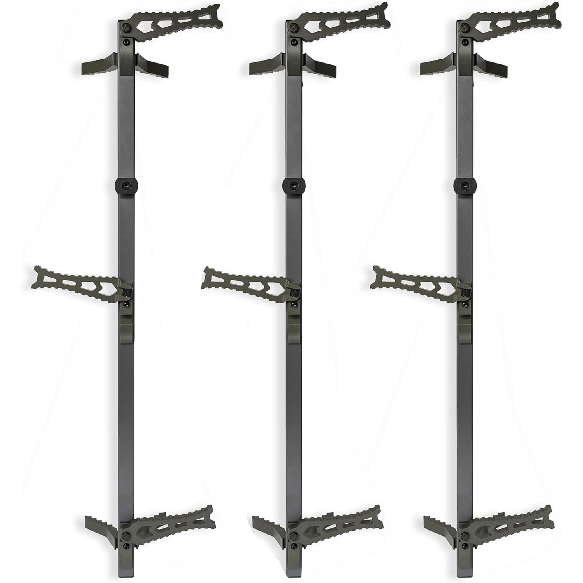 34 Inch Aluminum Climbing Sticks for Hunting – 3 Pack Tree Steps for Hunting Treestands – Storm Grey w/XOP Green Steps 34 Inches Long