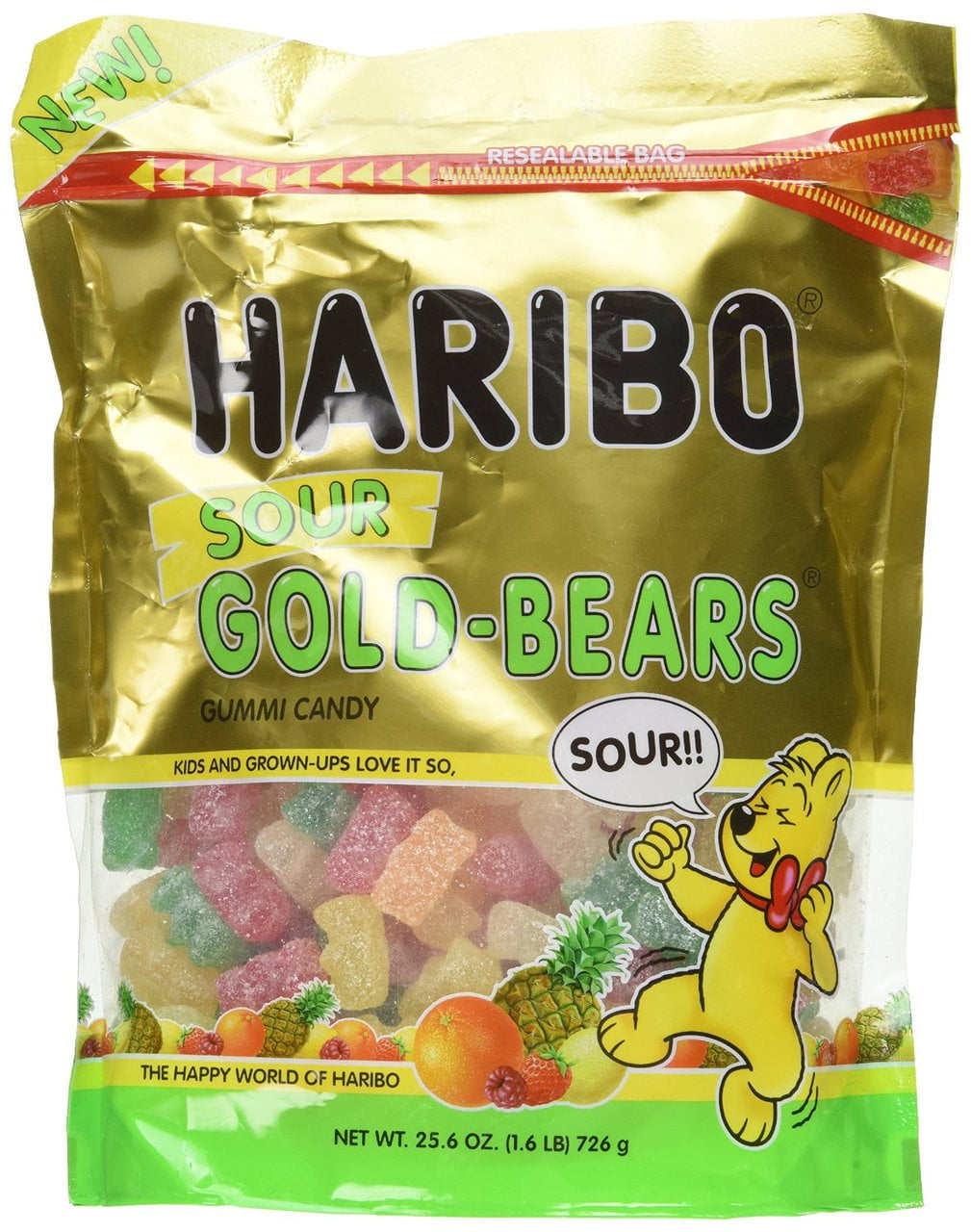 6 PACKS : Haribo Sour Gold Bears 1.6 LB Bag - Walmart.com