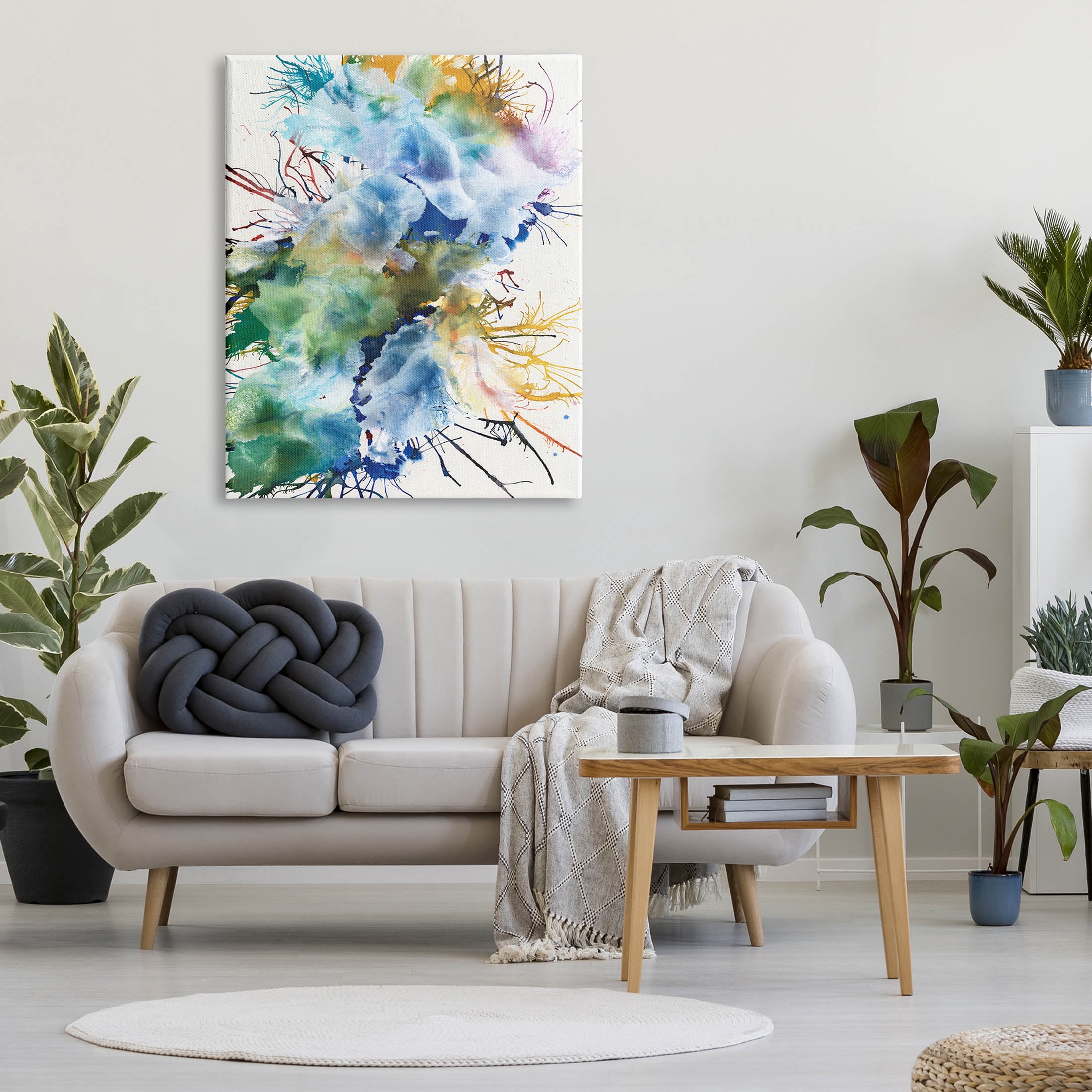 Stupell Industries Chaotic Abstract Rainbow Shapes Graphic Art Gallery Wrapped Canvas Print Wall Art, Design by Jodi Fuchs