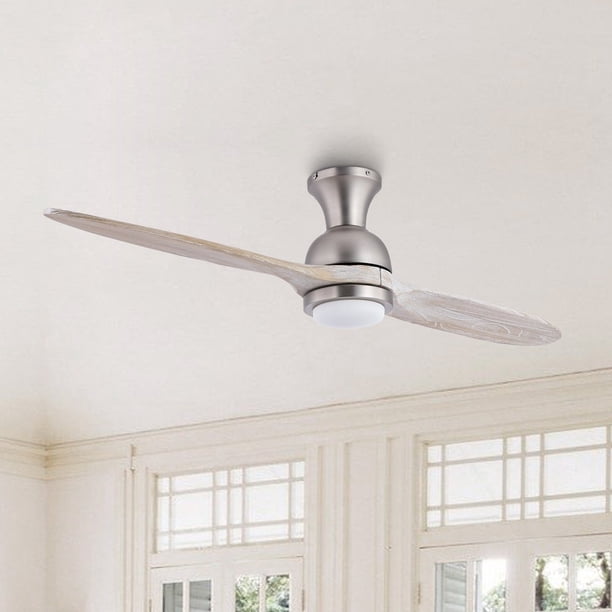 52in Brushed Nickel Colorchanging Indoor Flush Mount Propeller