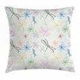 thumbnail image 1 of Dragonfly Throw Pillow Cushion Cover, Hand Drawn Flying Bugs in Doodle Style Colorful Icon Nature Animal Abstract Print, Decorative Square Accent Pillow Case, 20 X 20 Inches, Multicolor, by Ambesonne, 1 of 2