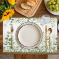 thumbnail image 4 of Light Green Eucalyptus Leaves Placemats Set of 6, Watercolor Spring Summer Botanical Placemats for Dining Table, Place Mats for Kitchen Tabletop, Waterproof Wipeable Dining Table Mats Set, 4 of 9
