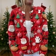 thumbnail image 2 of WTOBBY Women's Christmas Print Knit Cardigan, Long Sleeve Pullover with Festive Designs, Cozy for Holiday Parties and Winter Wear,Red XL, 2 of 6