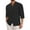 Black, variant on Aofany Long Sleeve Shirts for Men Fashion Casual Button Stand-up Collar Cotton Linen Solid Color Long Sleeve Shirt Top Men Shirts