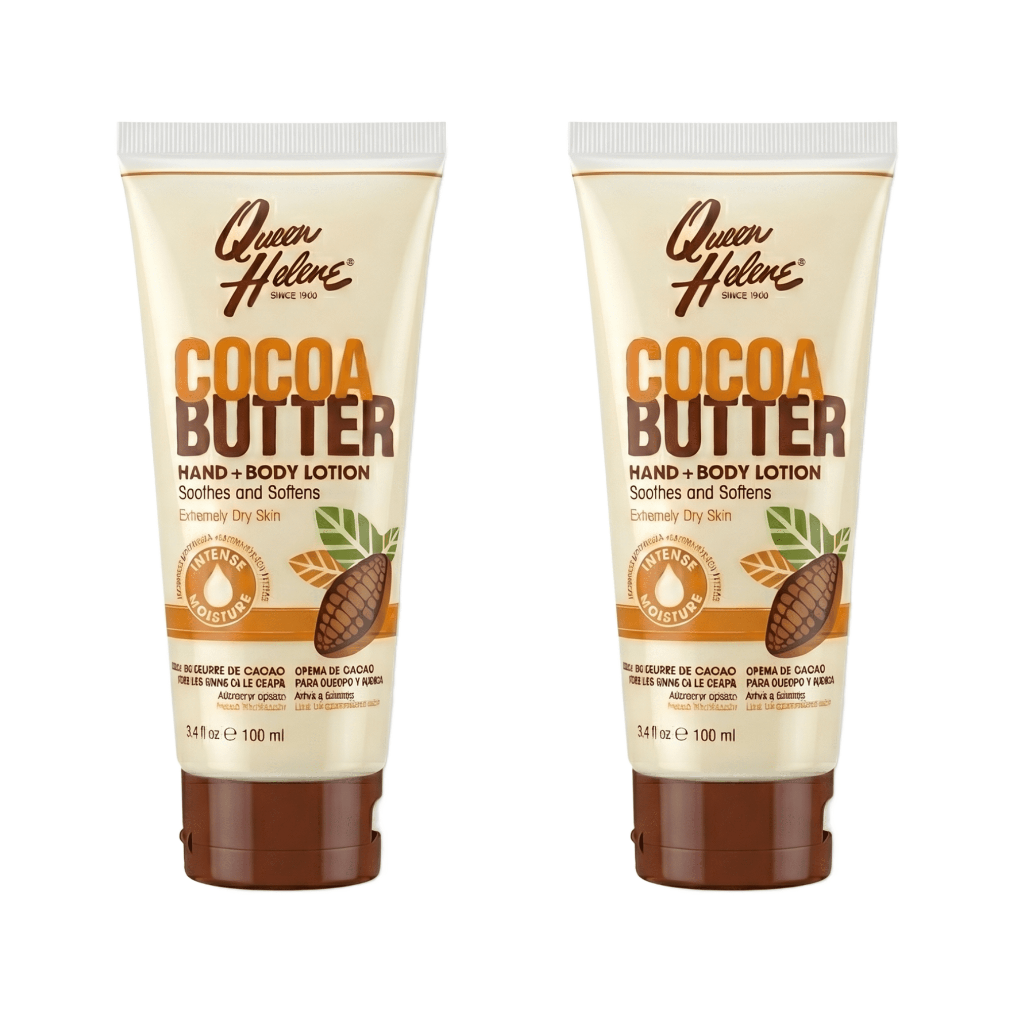 Queen Helene Cocoa Butter Lotion Travel Size – 3.4 oz, Moisturizing Body Lotion with Vitamin E 2 Pack