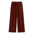 thumbnail image 7 of Admvng Womens Linen Pants Wide Leg Elastic Drawstring Waist Vacation Trousers, 7 of 7