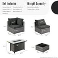thumbnail image 4 of XIZZI Patio Conversation Set 6 PCS Wicker Furniture Set with Propane Fire Pit Table,Black, 4 of 10