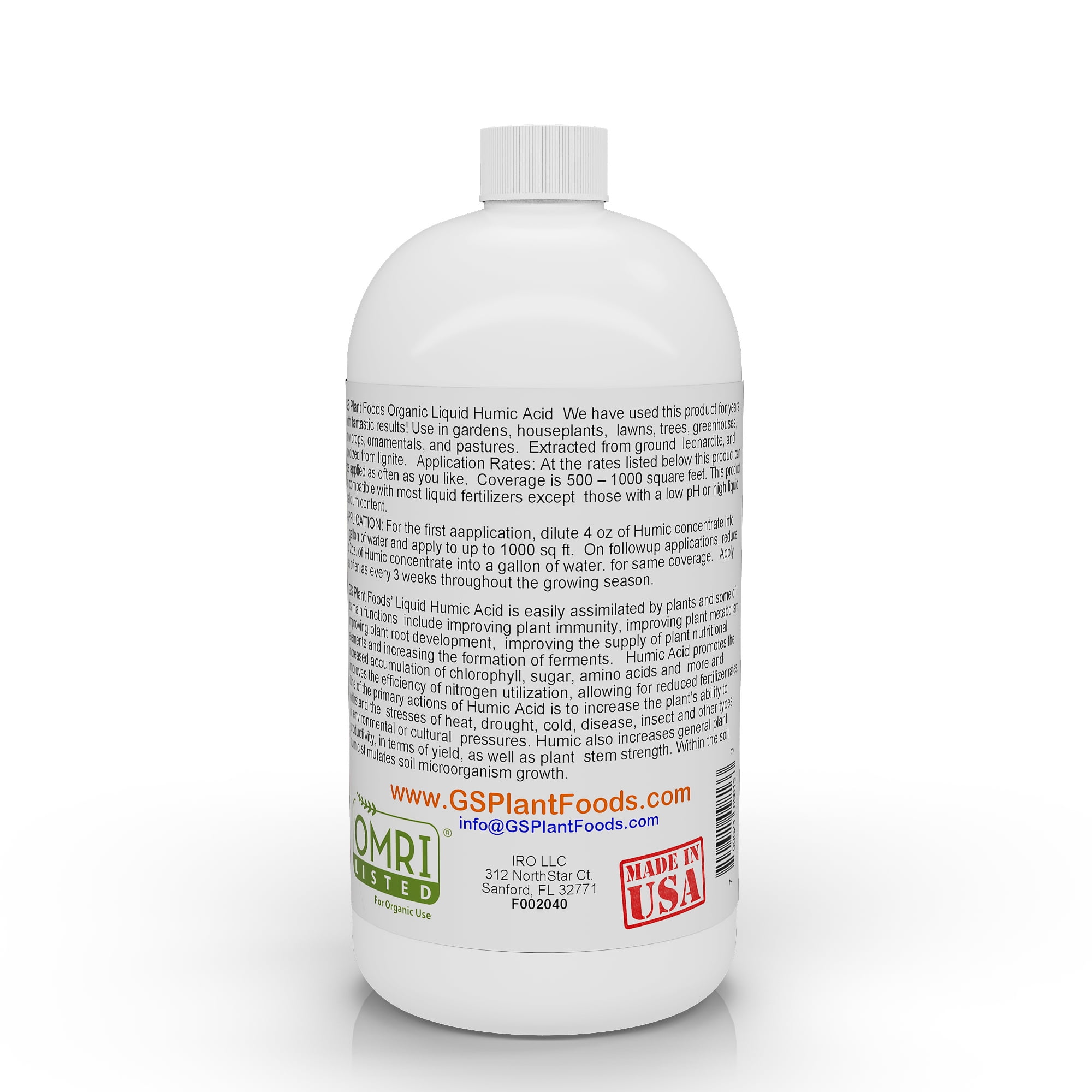 Humic Acid GS Plant Foods Fertilizer, 1 Quart - 32 Oz