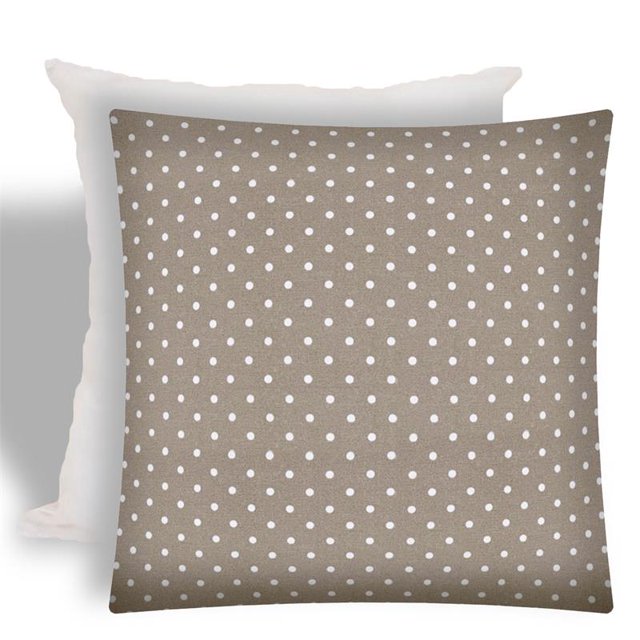 Housse de Coussin Intérieure/extérieure à Fermeture Éclair avec Insert - Tissu Gris Taupe