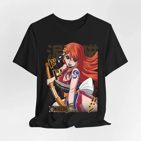 Reprint Rare Anime-Inspired Nami, Unisex Tee, Perfect for Cosplay, Gifts, and Fans