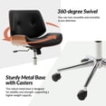 thumbnail image 4 of Adjustable Swivel Office Chair Leather Desk Task Chair for Makeup Vanity Black, 4 of 8