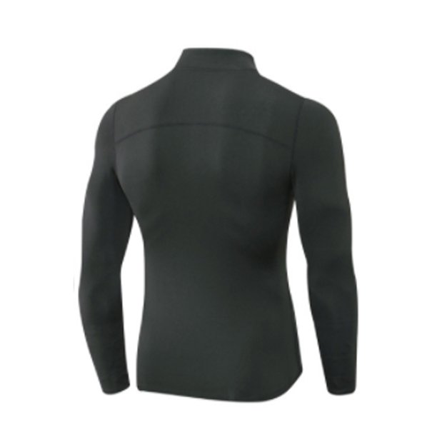 Sonducket Ropa interior térmica para hombre, camisetas deportivas de invierno de alta elasticidad para hombre, jersey largo con cremallera para Camisetas Gris oscuro Sonducket AP013564-06