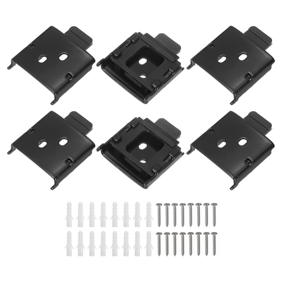 Uxcell 6-Pack Metal Mounting Brackets Roller Blind Buckles, Universal Replacement Brackets for Indoor/Outdoor Roller Shade Vertical Blinds Accessory, Black