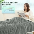 thumbnail image 6 of MaxKare Heated Throw Blanket, Soft Faux Fur & Shu Velvet Electric Blanket, 6 Heating Levels, 4 Hours Timer, Large LED Display, 50" x 60" Gray & White, 6 of 10