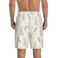 thumbnail image 3 of Kdxio Retro Rabbit Print Mens Sleep Shorts Bottoms Soft Comfy Pajama Wear Pants with Drawstring Pockets, 3 of 7