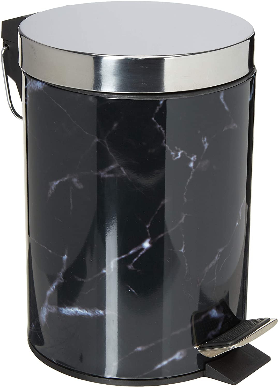 Faux Marble 3 Liter Step Waste Trash Can for Bathroom, Kitchen, Powder