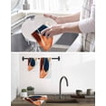 thumbnail image 5 of Navy Blue Burnt Orange Kitchen Dish Towels for Drying Dishes Set of 4, Abstract Contemporary Geometric Waffle Weave Microfiber Hand Tea Bathroom Towels Quick Dry & Absorbent Towel 12x12, 5 of 7