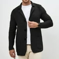 thumbnail image 2 of dGslk Men Knit Blazer Casual Button Down Cardigan Jacket with Pockets Lightweight Business Sweater Coat for Everyday Wear Black L, 2 of 2