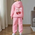 thumbnail image 6 of Gelikeya Girls Graphic Jogging Suits Sweatsuits 2 Piece Set Oversized Hoodie and Sweatpants Fall Winter Clothes (Pink, 6-7 Years), 6 of 8