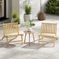 thumbnail image 5 of Teak Wood Outdoor Reclining Chair Natural Mid Century Accent Chair w/ Backrest For Daily Life, 5 of 7