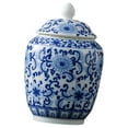 thumbnail image 5 of Porcelain Ginger Jar Ceramic Flower Vase Tea Storage Jar with Lid Display Weddings Home Floral Party Multipurpose Oriental Style Handicraft blue white 320ml, 5 of 8
