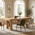 thumbnail image 2 of Fnova 63'' Farmhouse Dining Table for 4-6 People, Rectangular Dinner Table with Sturdy X-Shaped Base, for Dining Room, Living Room, Kitchen & Home Office, 2 of 14