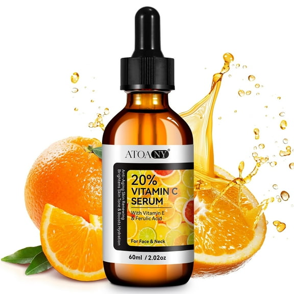 20% Vitamin C Serum for Face & Neck,Anti-Aging Skin Renewing for Women,Brightens Skin Tone & Boosts Hydration,2.02 oz
