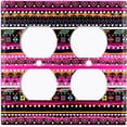 thumbnail image 3 of Metal Light Switch Plate Cover Ethnic Aztec Tribal Art Pattern Pink SFR048, 3 of 13