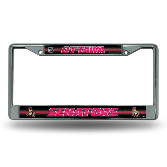 Ottawa Hockey Senators Standard Size Chrome License Plate Frame - It Sparkles! - Let's Go!