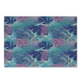 thumbnail image 1 of Leaf Cutting Board, Digital Neon Vivid Colored Island Oceanic Flowers and Leaves, Decorative Tempered Glass Cutting and Serving Board, Small Size, Turquoise Dark Blue, by Ambesonne, 1 of 1
