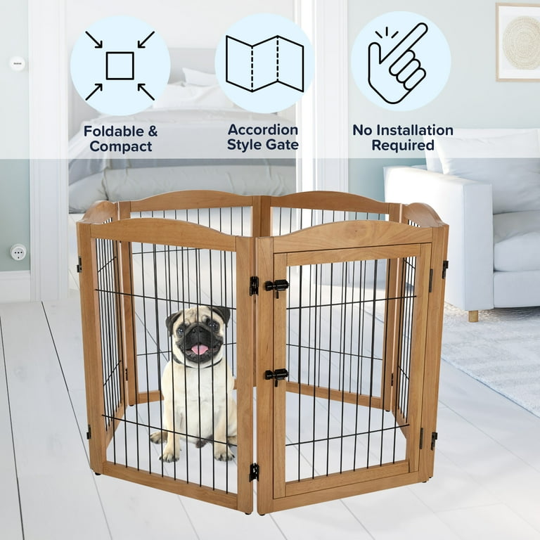 Petmaker 6 Panel Foldable Pet Gate Natural