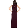 thumbnail image 6 of KOH KOH Long Sleeveless Bridesmaid Wedding Party Guest Summer Flowy Casual Brides Formal Evening Sexy Halter Neck Maxi Dress Gown For Women Maroon Wine Red Small US 4-6 NT012, 6 of 7