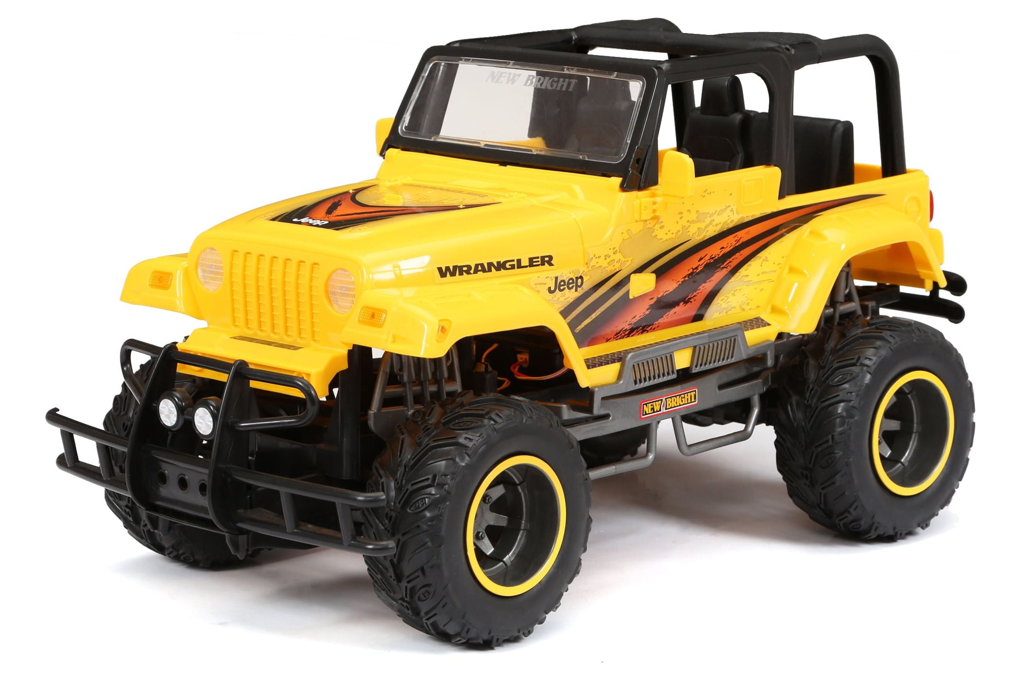 New Bright (1:10) Jeep 4-Door Battery Radio Control Yellow Truck