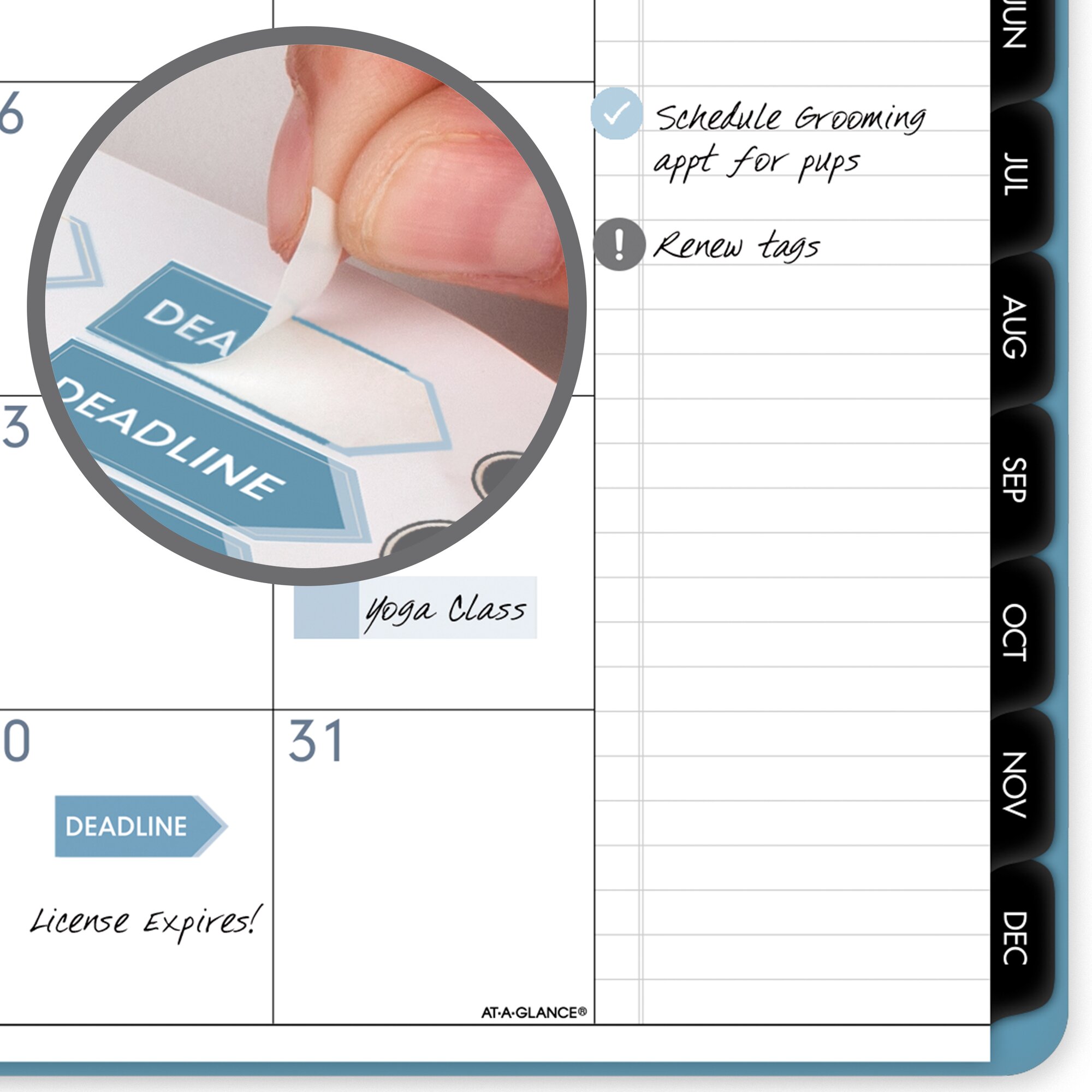 AT-A-GLANCE Contemporary Lite 2026 Weekly Monthly Planner Mineral Blue Large 8