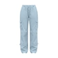 thumbnail image 4 of Hvogkswy Cargo Pants for Women Multi Pockets Elastic Waist Casual Loose Long Trousers Ankle Cuff Quick-Dry Breathable Casual Pants S-5XL, 4 of 8