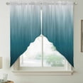 thumbnail image 5 of Blue Ombre Swag Valances for Windows 2 Pack Contemporary Gradient Abstract Swag Kitchen Curtains 45 Inches Long Rod Pocket Short Window Treatment for Kitchen Bathroom 36"x45", 5 of 9