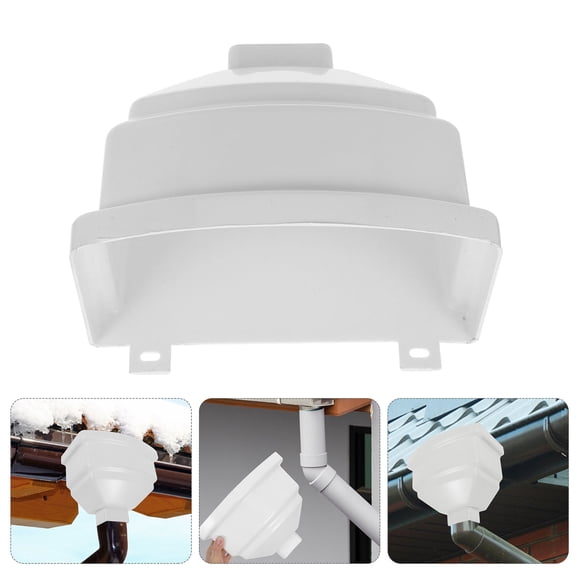 PBPBOX Gutter Diverter Catching Collection System Rainwater Gutter White PVC 1 Set