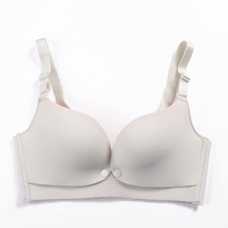 Women's Cotton One-Piece Seamless Front Buckle Anti-Sagging Nursing Bra